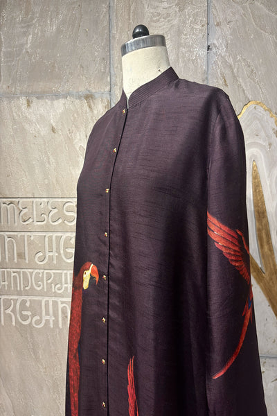 BROWN DUPION PRINTED JACKET ( AJP-08B) (1 PC)
