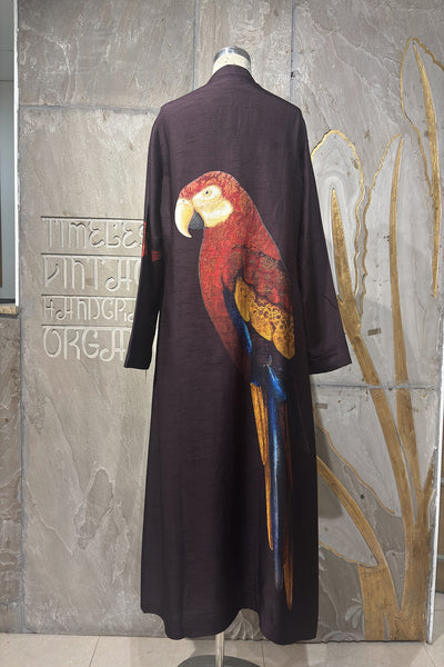 BROWN DUPION PRINTED JACKET ( AJP-08B) (1 PC)