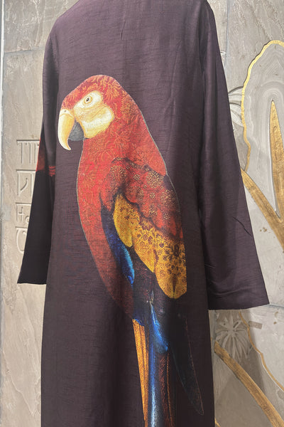 BROWN DUPION PRINTED JACKET ( AJP-08B) (1 PC)