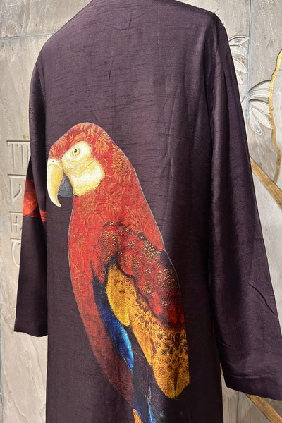 BROWN DUPION PRINTED JACKET ( AJP-08B) (1 PC)
