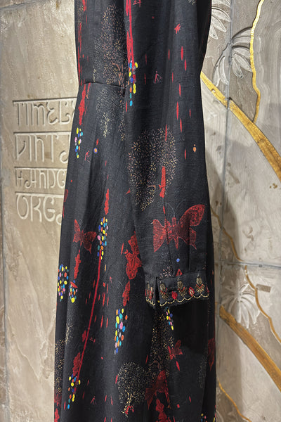 BLACK & MAROON DUPION PRINTED JACKET WITH EMB. DETAILS ( AJP-10)(1 PC)