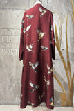 BURGUNDY DUPION PRINTED TUNIC (AJP-11B) (1 PC)