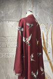 BURGUNDY DUPION PRINTED TUNIC (AJP-11B) (1 PC)