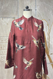 BURGUNDY DUPION PRINTED TUNIC (AJP-11B) (1 PC)