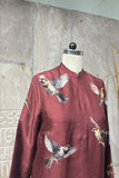 BURGUNDY DUPION PRINTED TUNIC (AJP-11B) (1 PC)