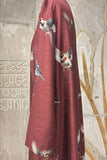 BURGUNDY DUPION PRINTED TUNIC (AJP-11B) (1 PC)