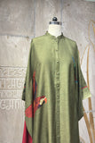 GREEN DUPION PRINTED TUNIC (AJP-19B) (1 PC)