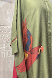 GREEN DUPION PRINTED TUNIC (AJP-19B) (1 PC)