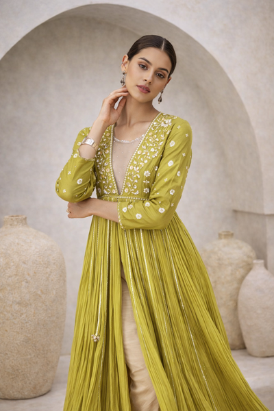MEHENDI GREEN KURTA WITH KURTA AND DHOTI (BV-05)