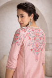 FRESH OLD ROSE EMBROIDERED KURTA SET (3 PCS)