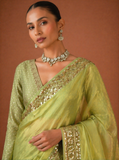 MINT TISSUE EMBROIDERED SAREE (MH-04S)