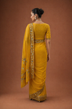 MUSTARD TISSUE EMBROIDERED SAREE (MH-04S)