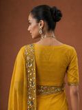 MUSTARD TISSUE EMBROIDERED SAREE (MH-04S)