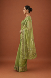 MINT TISSUE EMBROIDERED SAREE (MH-04S)