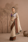 TOOSH TISSUE EMBROIDERED SAREE WITH BLOUSE PIECE (2PCS)