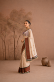TOOSH TISSUE EMBROIDERED SAREE WITH BLOUSE PIECE (2PCS)