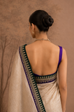 TOOSH TISSUE EMBROIDERED SAREE WITH BLOUSE PIECE (2PCS)