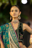 TOOSH & GREEN SILK TISSUE SAREE SET (2 PCS)