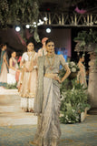 GREY TUSSAR WOVEN EMB. SAREE SET (2 PCS)