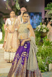 PURPLE & TOOSH BROCADE EMB. LEHENGA SET (4 PCS)