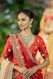 RED TUSSAR EMB. SAREE SET (2 PCS)