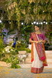 IVORY ZARI EMB. SAREE SET (2 PCS)