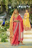 RED BANARASI SILK EMB. SAREE SET (NLB-06A) (2 PCS)