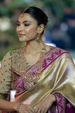 GOLD WITH FALSA ZARI EMB. SAREE SET (2 PCS)