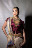 DEEP MAROON MUSHROO EMB. KOTI (1 PC)