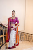 IVORY ZARI EMB. SAREE SET (2 PCS)