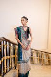 TOOSH & GREEN SILK TISSUE SAREE SET (2 PCS)