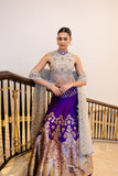 PURPLE & TOOSH BROCADE EMB. LEHENGA SET (4 PCS)