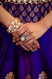 PURPLE & TOOSH BROCADE EMB. LEHENGA SET (4 PCS)