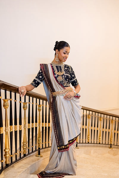 TOOSH KHADI SILK EMB. SAREE SET (2 PCS)