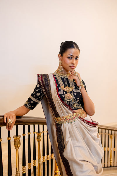 TOOSH KHADI SILK EMB. SAREE SET (2 PCS)