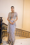 GREY TUSSAR WOVEN EMB. SAREE SET (2 PCS)