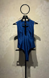 MIDNIGHT BLUE DUPION SILK BODYSUIT (FA-27A)