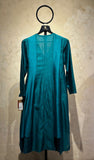 TEAL GREEN DUPION SILK AGRAKHA KURTA (VAN-08) (1 PC)