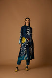 INDIGO BLUE SILK CHANDERI PRINTED TUNIC (BCC-01)