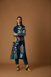 INDIGO BLUE SILK CHANDERI PRINTED TUNIC (BCC-01)