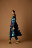 INDIGO BLUE SILK CHANDERI PRINTED TUNIC (BCC-01)
