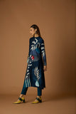 INDIGO BLUE SILK CHANDERI PRINTED TUNIC (BCC-01)