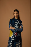 INDIGO BLUE SILK CHANDERI PRINTED TUNIC (BCC-01)