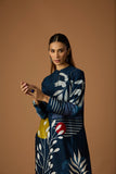 INDIGO BLUE SILK CHANDERI PRINTED TUNIC (BCC-01)