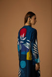 INDIGO BLUE SILK CHANDERI PRINTED TUNIC (BCC-01)