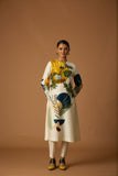 IVORY SILK CHANDERI PRINTED TUNIC