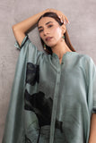 AQUA SILK CHANDERI PRINTED KAFTAN WITH INNER