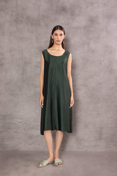 AQUA SILK CHANDERI PRINTED KAFTAN WITH INNER