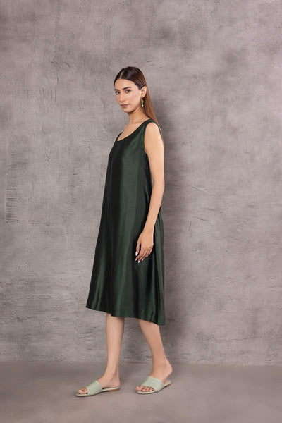 AQUA SILK CHANDERI PRINTED KAFTAN WITH INNER