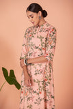 PINK SILK CHANDERI PRINTED TUNIC